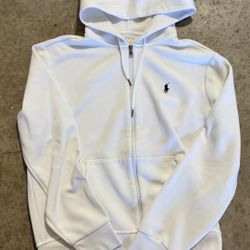 Polo White Zip up 