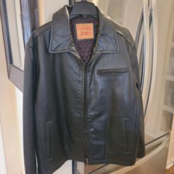Levi Genuine Leather Black Jacket XXL