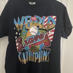 Vintage Atlanta Braves 1995 Championship World Series T-Shirt Size Large Lee