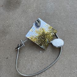 Rainfall Shower Head with Flexible Hose (Chrome)