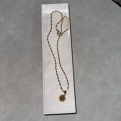 necklace with pendant, bold design 14k Gold necklace with pendant, ball  design