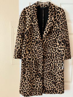 INC Leopard Print Long Coat