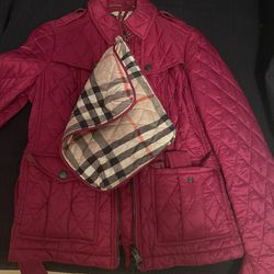 Burberry Quilted Raincoat Jacket w/ Travel Bag