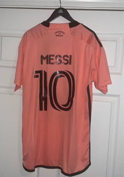 Lionel Messi Pink Inter Miami Adidas Jersey  Adult mens Medium new with tags Champions