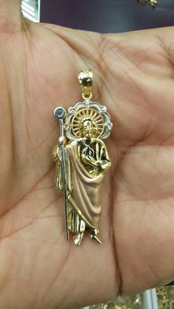 14k Gold San Judas 6.3 Grams CZ