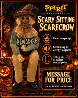 Spirit Halloween Scary Sitting Scarecrow Animatronic