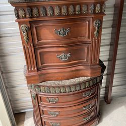 Solid Wood/marble Night Stand Set