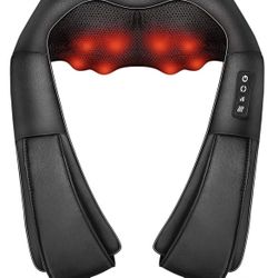 Electric Neck and Back Massager with Soothing Heat - 3D Kneading Massage Pillow for Muscle Pain Relief, Relaxation, and Tissue Rejuvenation