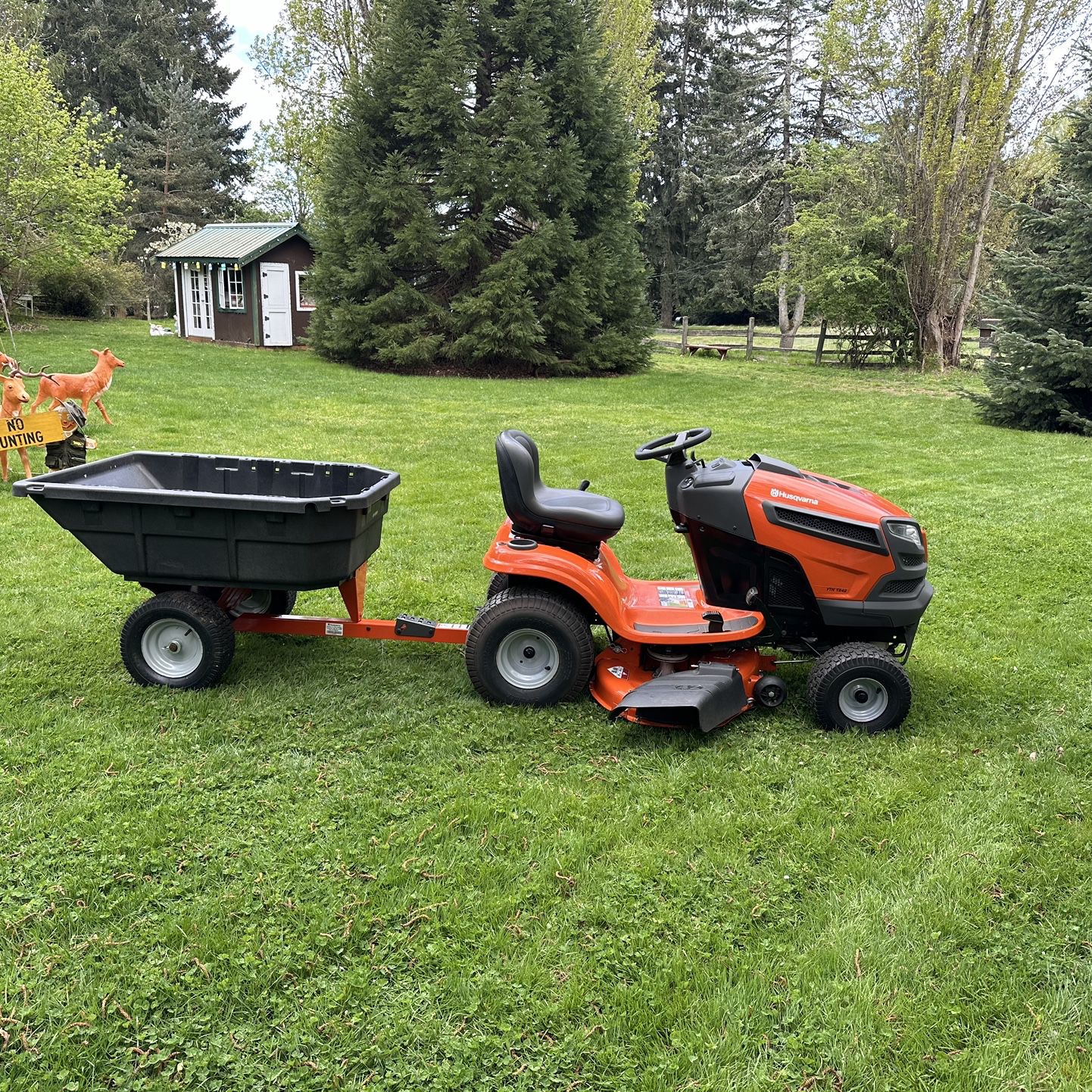 Like New  Husqvarna  Lawn Tractor With Cart-Pending Pickup 