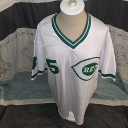 New NWT VINTAGE Mitchell & Ness Cincinnati Reds MLB Baseball Jersey White Green