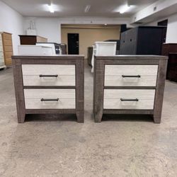 Price for Both - Gray 2 Tone Nightstand Set / End Tables / Side Tables  