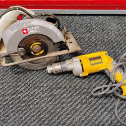 Heavy Duty Dewalt Electric drill and Porta cable Circular Saw 