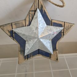 Dallas Cowboys Wooden & Tin Hanging Star