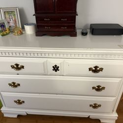 White Chester Drawer with Gold Accents