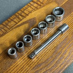 (8 piece) 1/4” DRIVE 6pt METRIC SOCKET SET -USA-