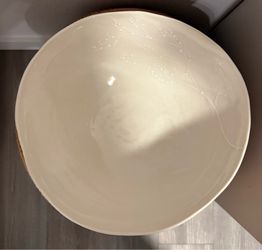 Large Unique Hand Thrown Cream Cherry Blossom Bowl