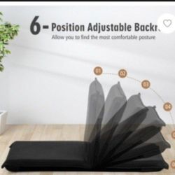Adjustable 6 position Folding Lazy Man Sofa Chair Floor Chair-Black


