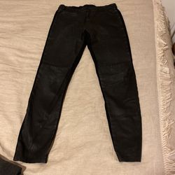Black Pants Leather Front