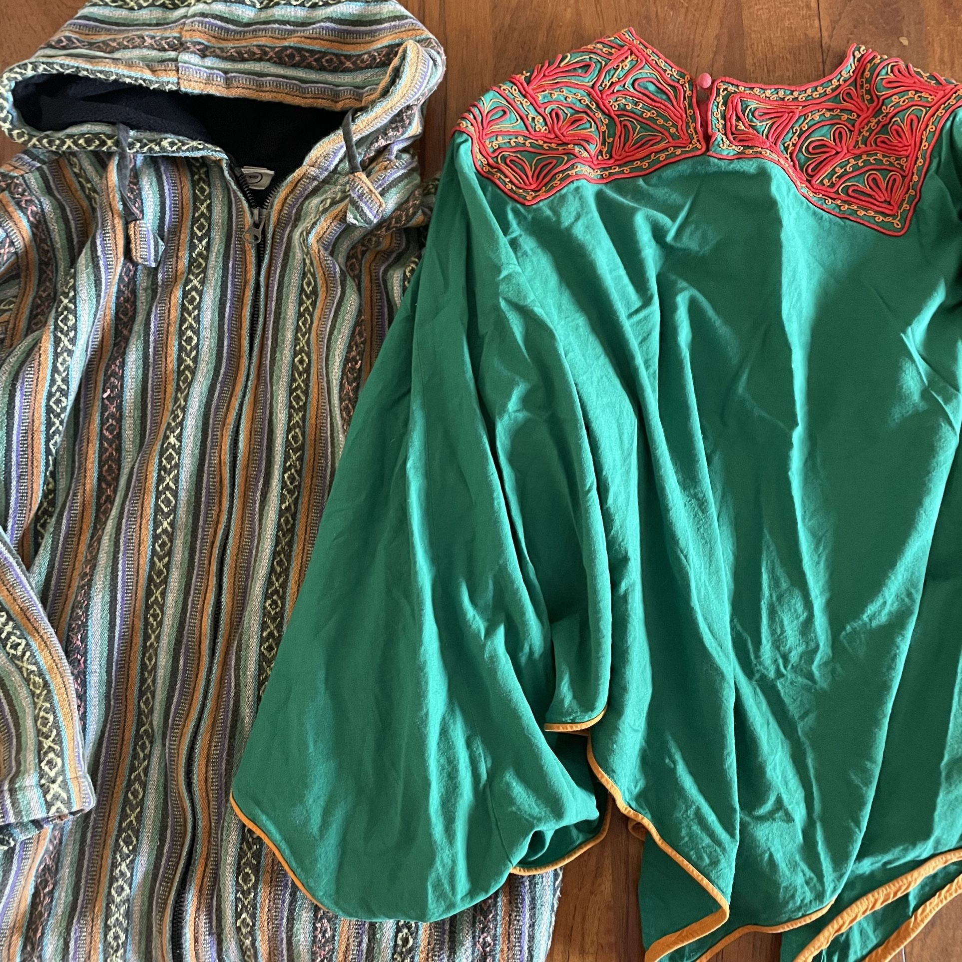Boho Unisex Hoodie + Poncho Bundle – Tribal & Embroidered Styles
