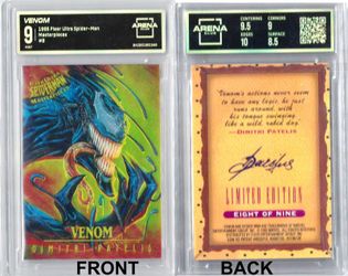 Marvel Fleer Ultra 1995 Spider-Man Masterpieces Chromium Venom #8 of 9 Graded 9