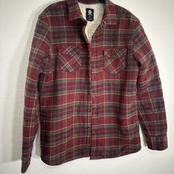 Mens Element Sherpa lined flannel jacket size Large 