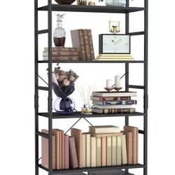 NUMENN Modern 5 Tier Tall Black Bookshelf - New In The Box