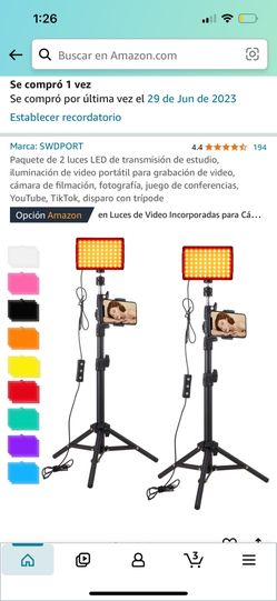 Paquete De Dos Luces Led Para Grabacion De Videos / Two LED lights for video recording