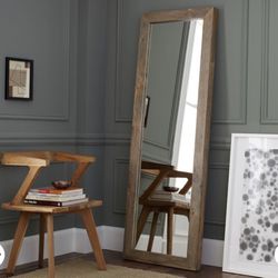 WEST ELM Parsons Floor Mirror - Natural Solid Wood