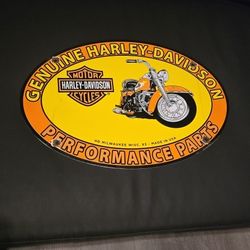HARLEY-DAVIDSON PORCELAIN SIGN One Sided. 1963!