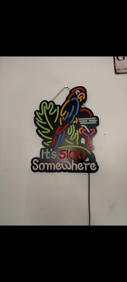 It's 5:00 somewhere neon sign
