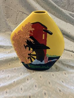 Hand Painted Water House Vase 