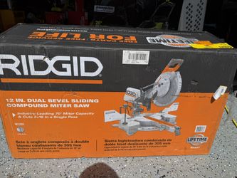 RIDGID 15 Amp Corded 12 in. Dual Bevel Sliding Miter Saw with 70 Deg. Miter Capacity and LED Cut Line Indicator
