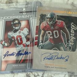 Ronde Barber Signed Football Cards You Choose