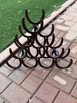Horseshoe Wine Rack Handmade Metal