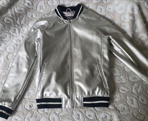 Zara Men faux leather bomber jacket