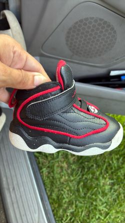 Toddler black n red Jordan’s