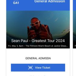 Sean Paul Tickets - the Greatest tour 