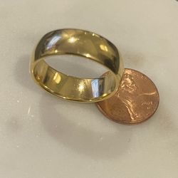 Men’s Gold-Tone Band Ring – Wide & Polished