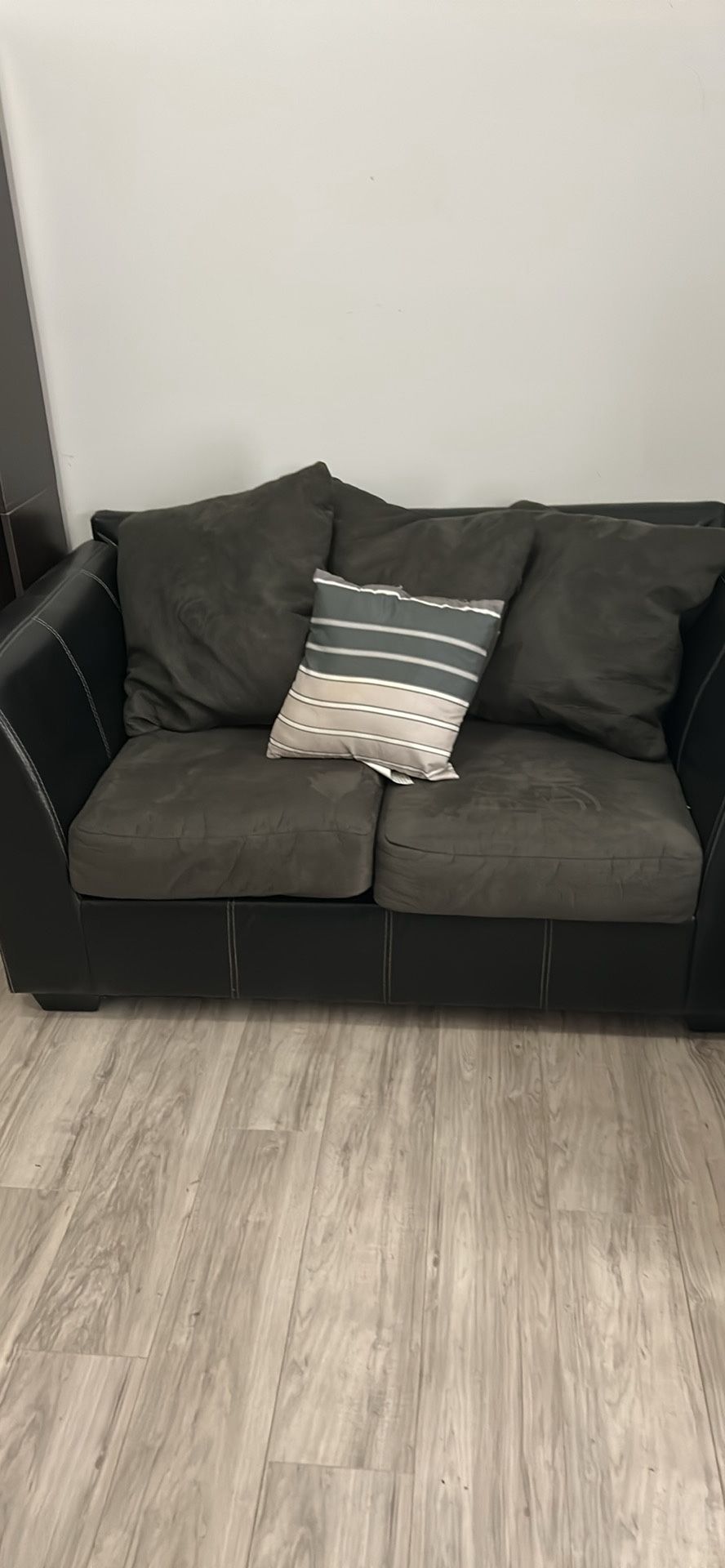 Grey Black Loveseat