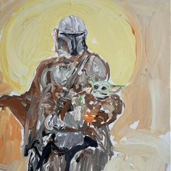 Mandalorian Star Wars Painting Original Art
