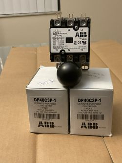 3 pole electrical contactors, new.   2 units, ABB  best of brand, quiet contacts.   40 AMPS MAX rating.   120 V AC coil.