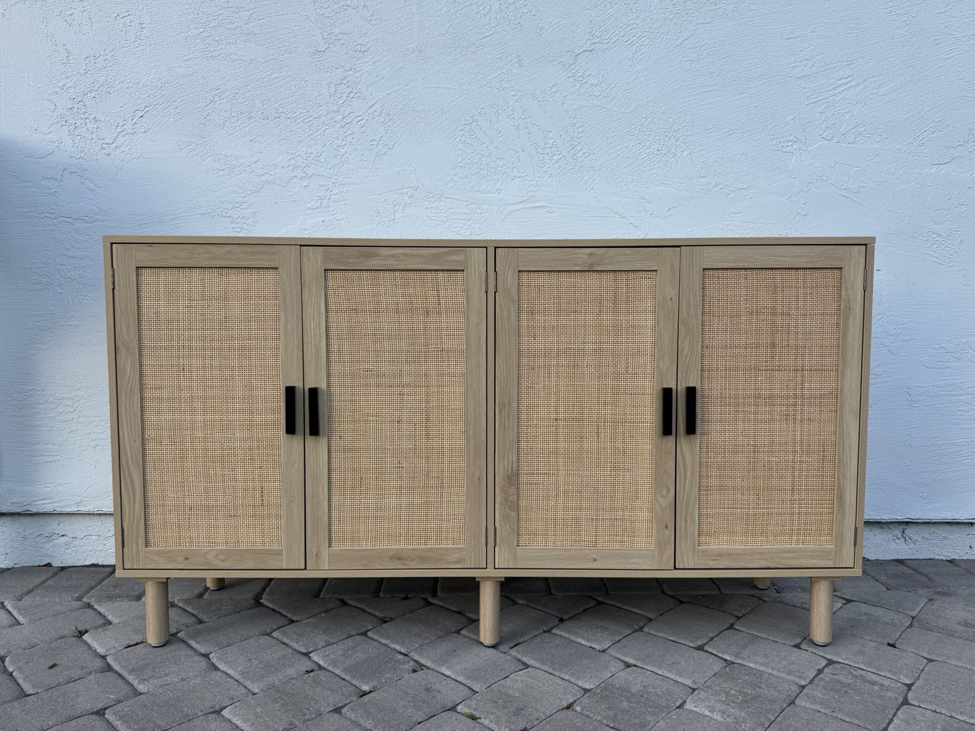 Wooden Rattan Sideboard Cabinet