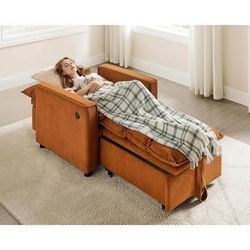 New Sleeper Chair Sofa Bed Convertible Pull-Out Couch, 3-in-1 Futon/Modern Chaise Lounge Armchair