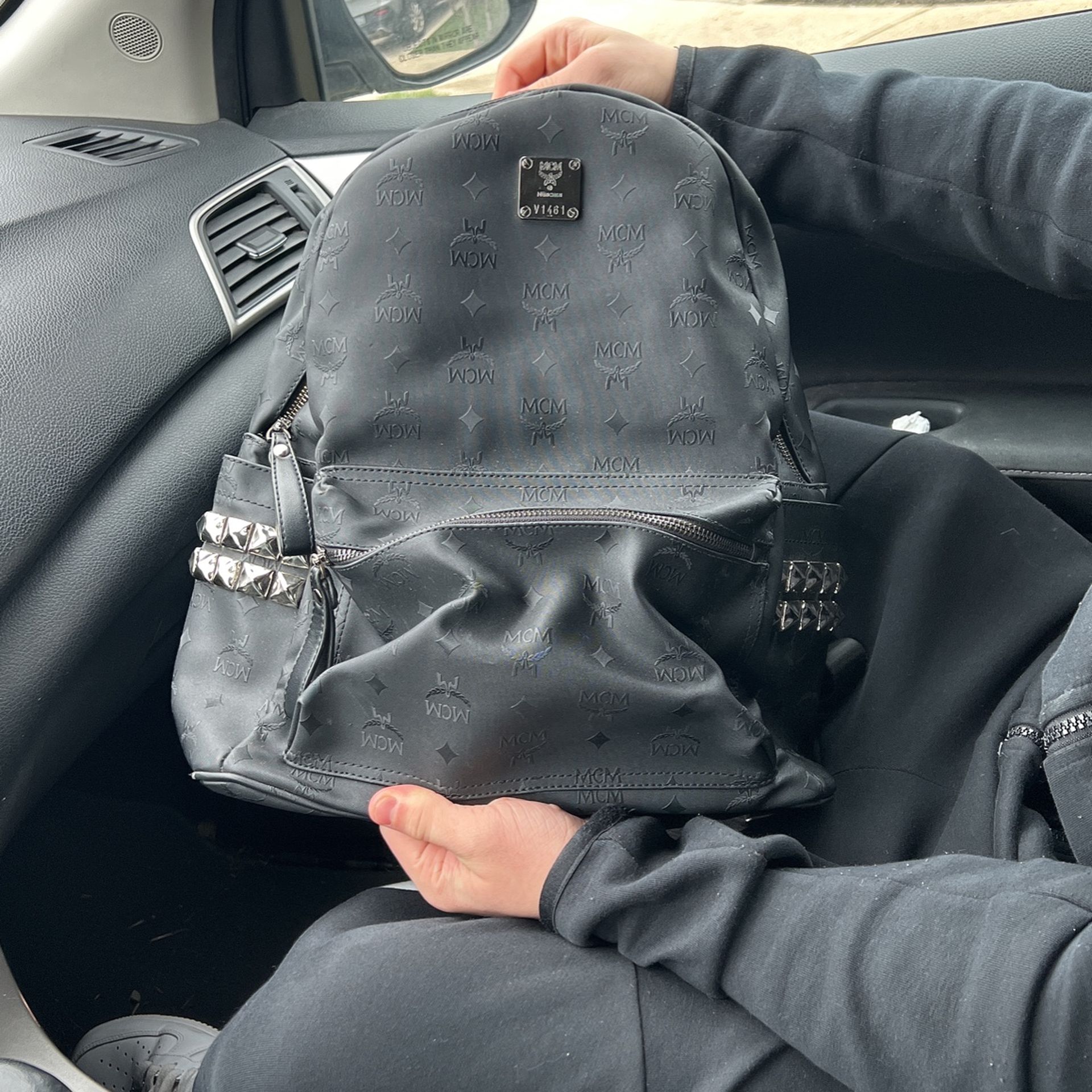 MCM Medium Stark Visetos Coated Canvas Backpack