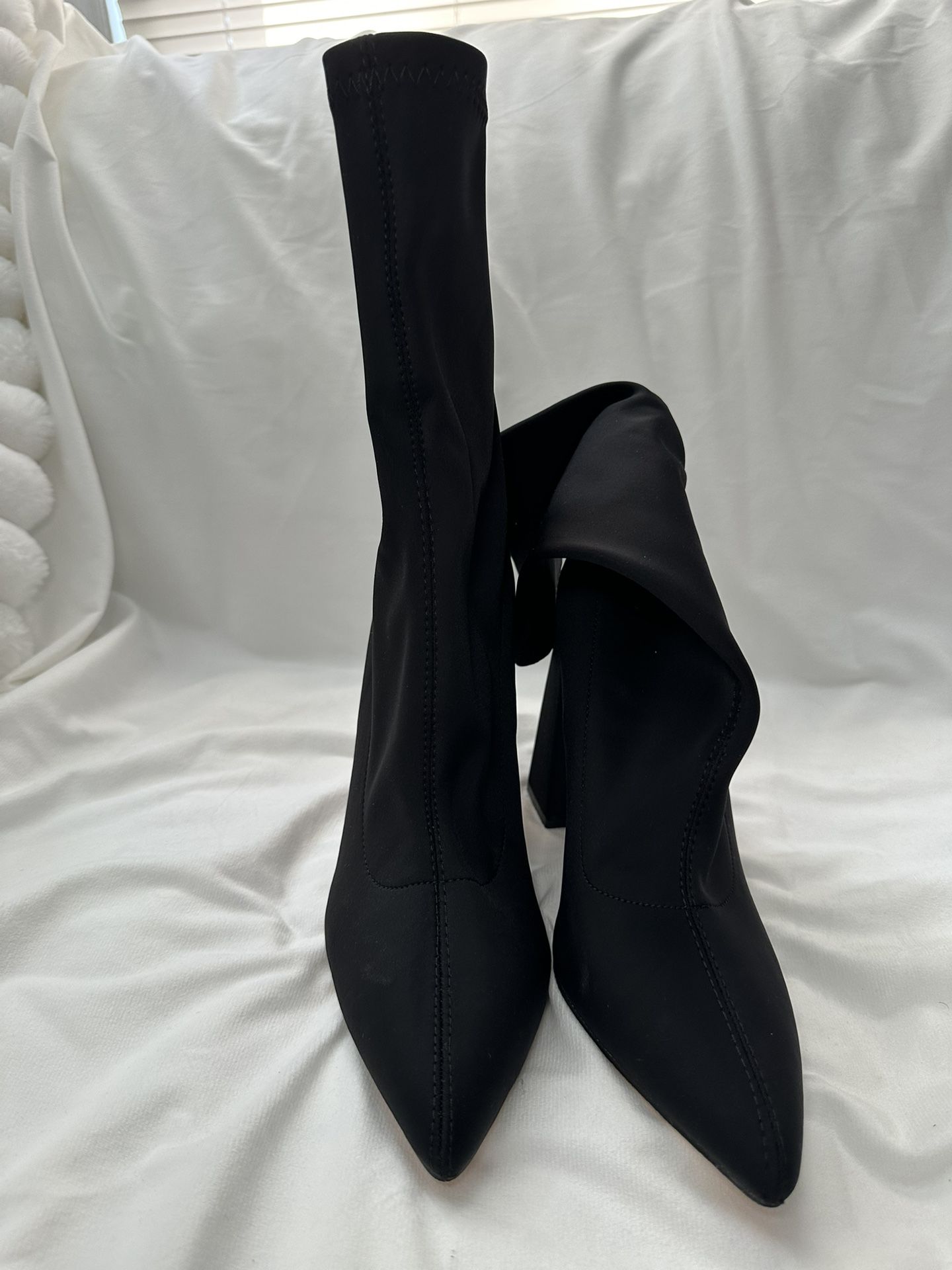 Black Pointy Toe Ankle Bootie