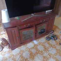 cherry wood TV cabinet