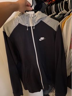 Nike black white zip up hoodie size large men’s used