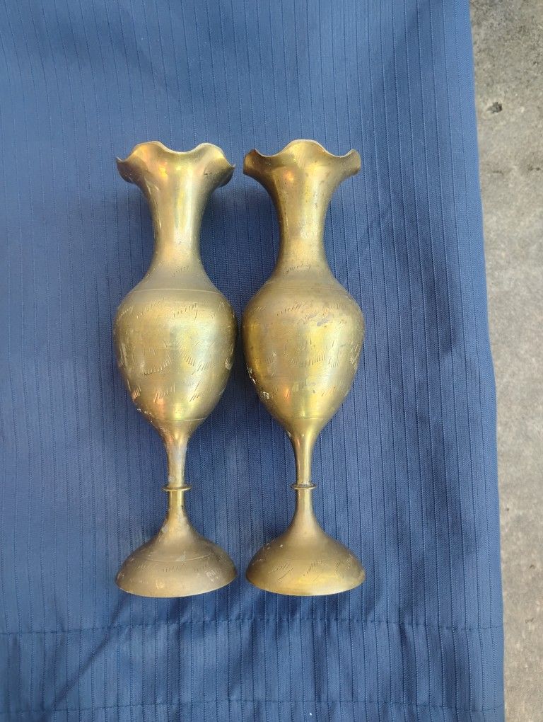 Vintage Brass Bud Vases