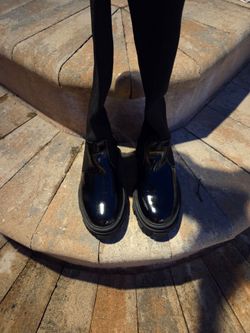 Asos Black Patent Leather Chunky Platform Boots