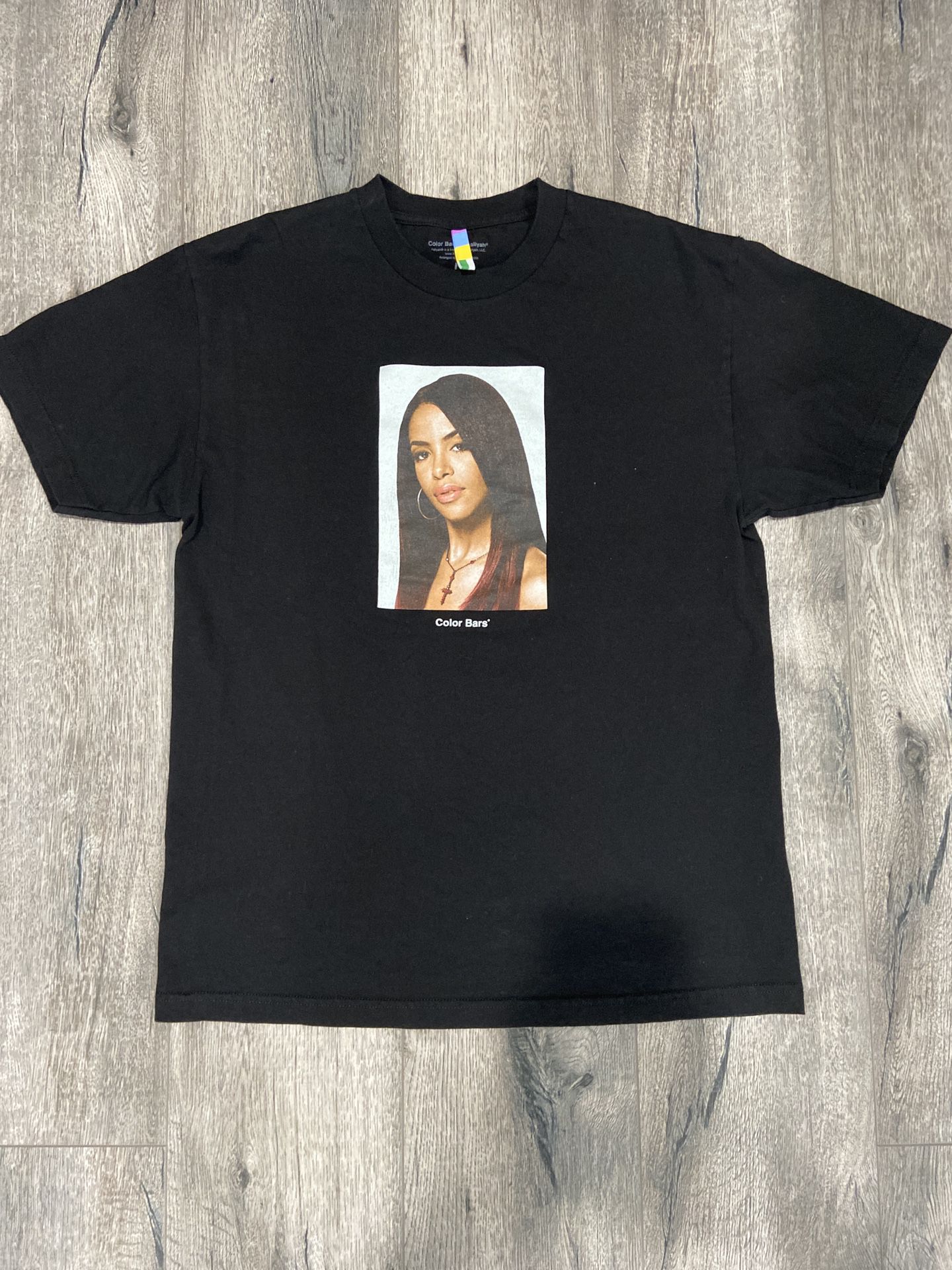 Aaliyah Color Bars T Shirt Black Size Large SUPER LIMITED  